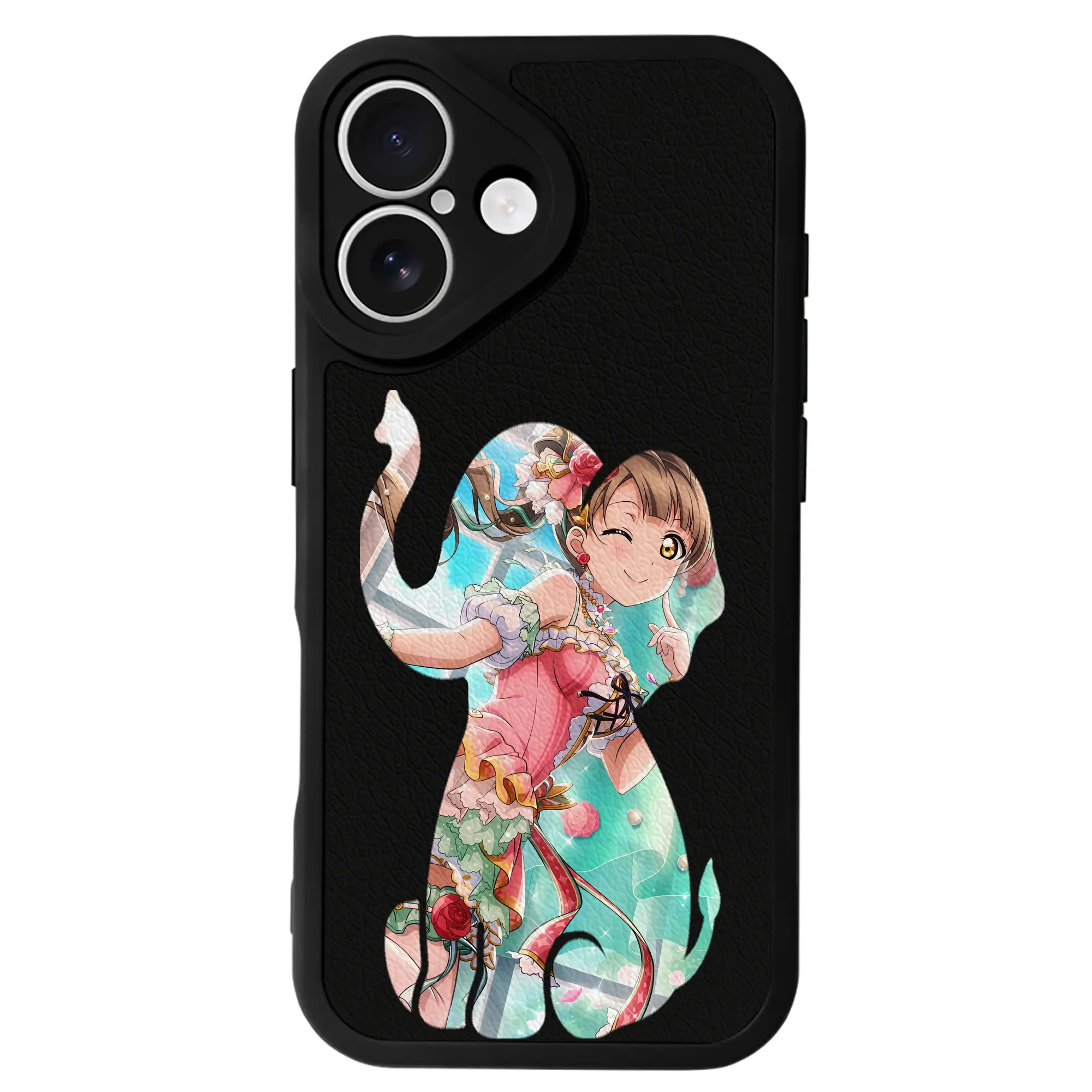 Love Live! グッズ,南ことり - IPhone 16シリーズ対応 ・ シリコンスマホケース ・ レザー調 ・ 高精度フィット ・ 耐衝撃 ・ ワイヤレス充電対応 ・ 精密カット